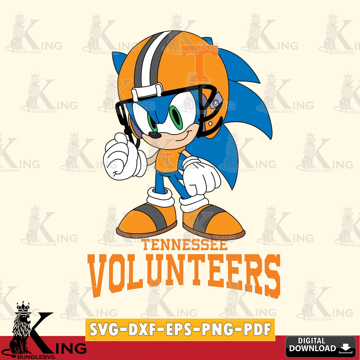 Tennessee Volunteers Sonic Football Mascot SVG file, Vector , Digital Download , PDF File , Instant Download