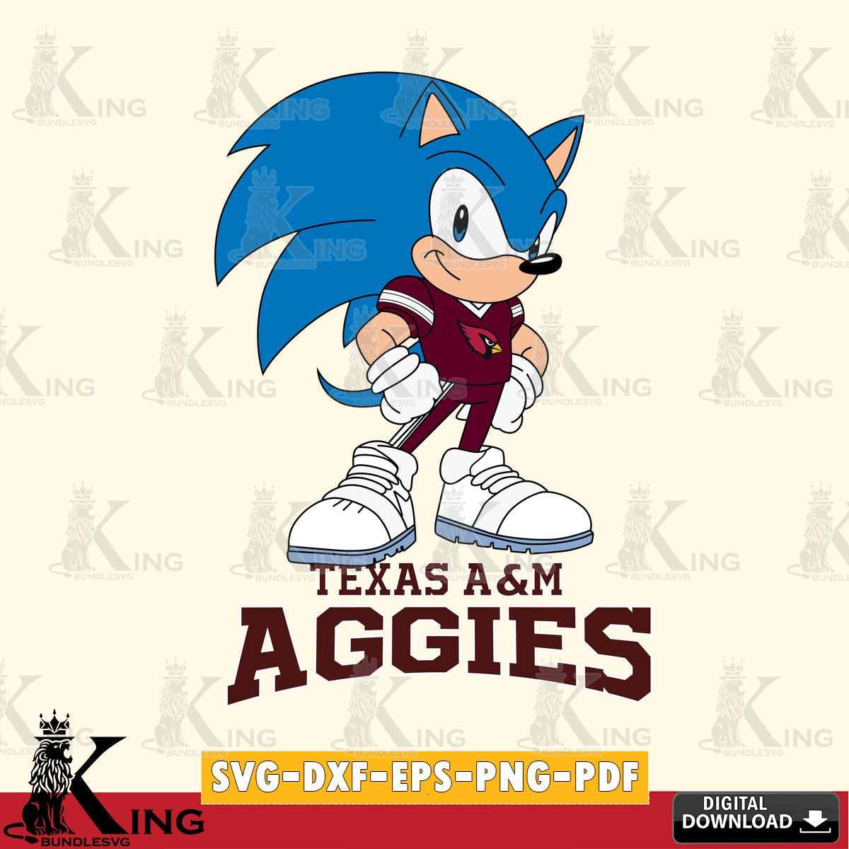 Texas A M Aggies Sonic Football Star Mascot SVG file, Vector , Digital Download , PDF File , Instant Download