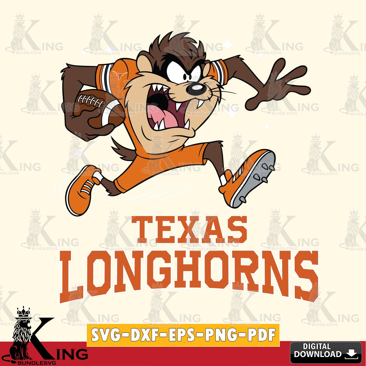 Texas Longhorns Angry Taz Football SVG file, Cut file , Digital Download , Instant Download, Taz svg, NCAA svg