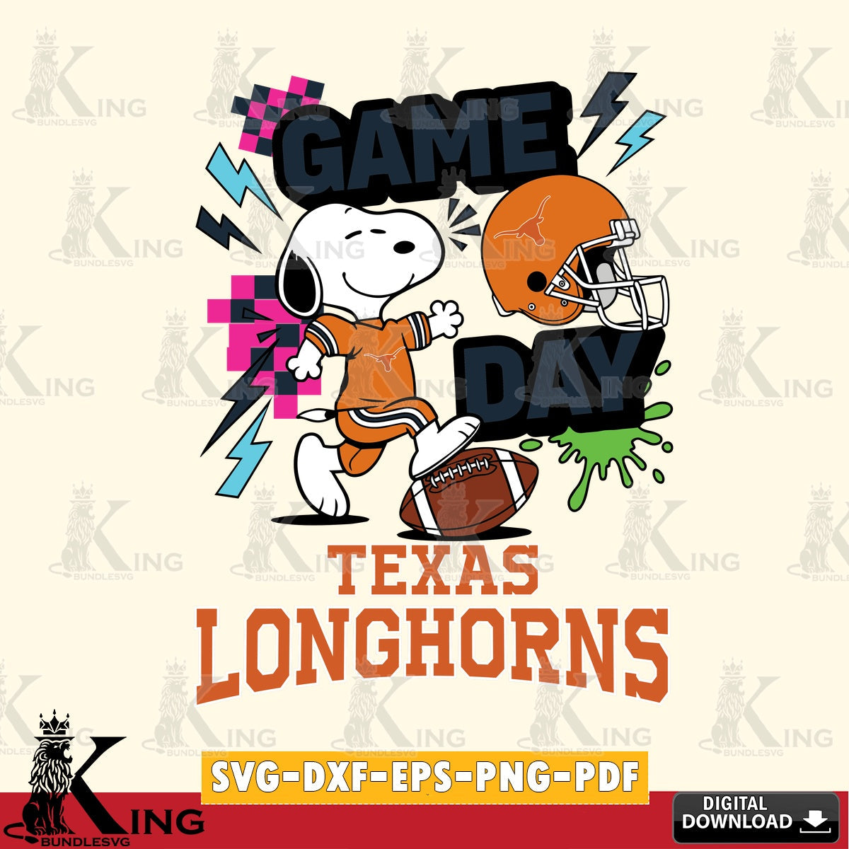 Texas Longhorns Snoopy Game day SVG, Cricut, Cut file , Digital Download , Instant Download, Peanuts svg, NCAA svg, Football svg, Sport svg