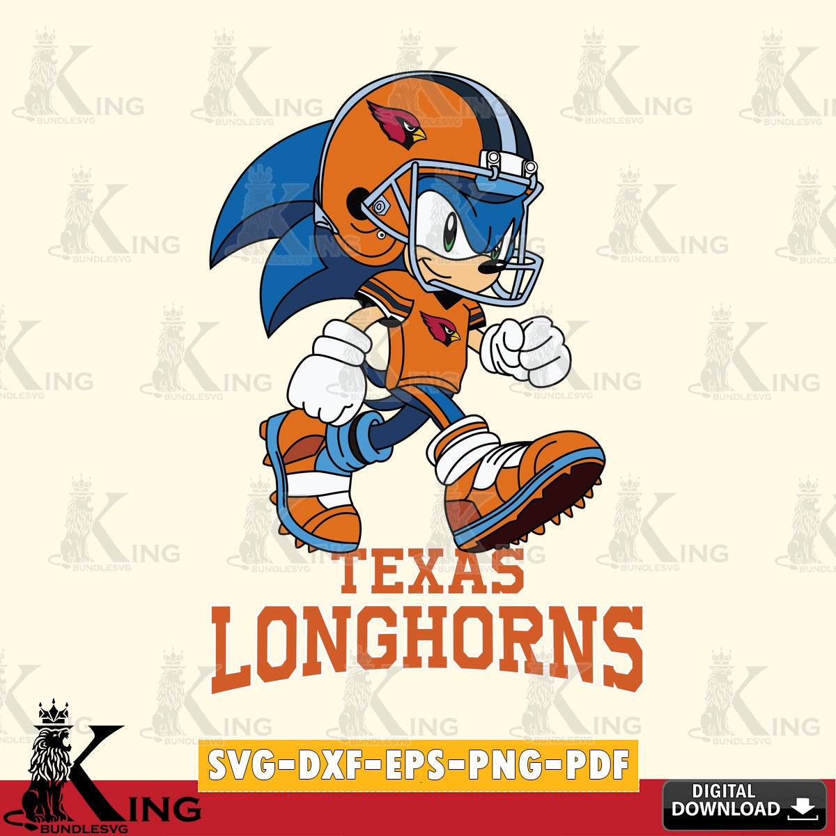 Texas Longhorns Sonic Ready Football SVG file, Vector , Digital Download , PDF File , Instant Download