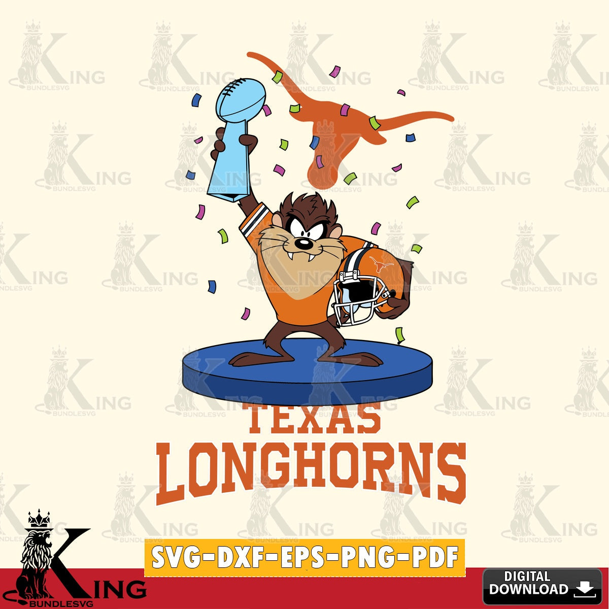 Texas Longhorns Taz Trophy Podium SVG file, Cut file , Digital Download , Instant Download, Taz svg, NCAA svg