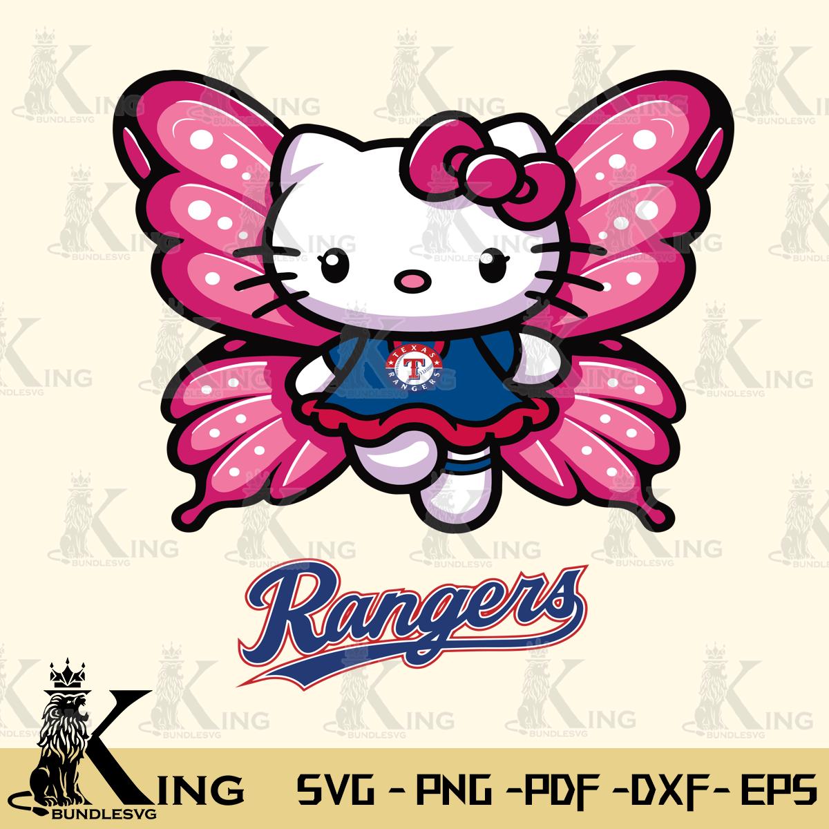 Texas Rangers Hello Kitty Dreamscape Svg Eps Dxf Png File, Digital Download
