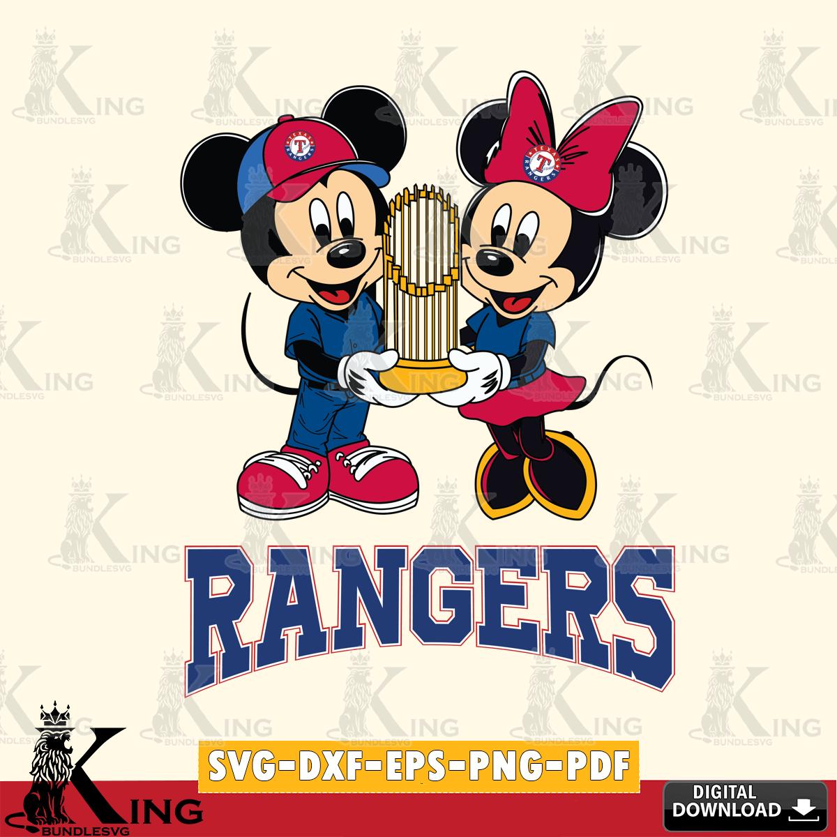 Texas Rangers Mickey Minnie Mouse Champions SVG File, MLB for Cricut, Silhouette, Digital Download , file cut