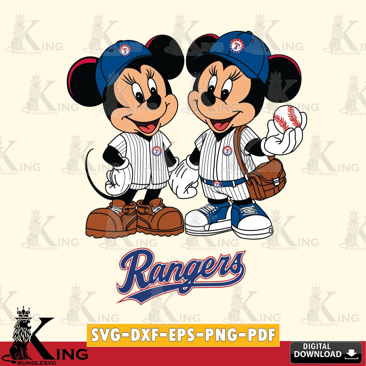 Texas Rangers Mickey Minnie Mouse couple SVG file , For Cricut, File cut , Digital Download , PDF File, Cut Files