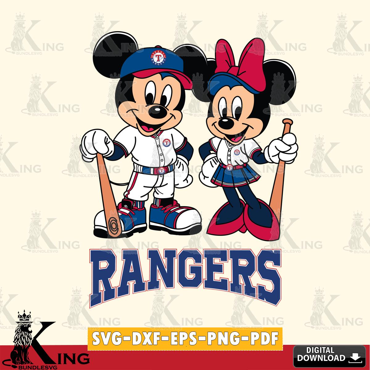 Texas Rangers Mickey Minnie Mouse player SVG File, MLB for Cricut, Silhouette, Digital Download , file cut