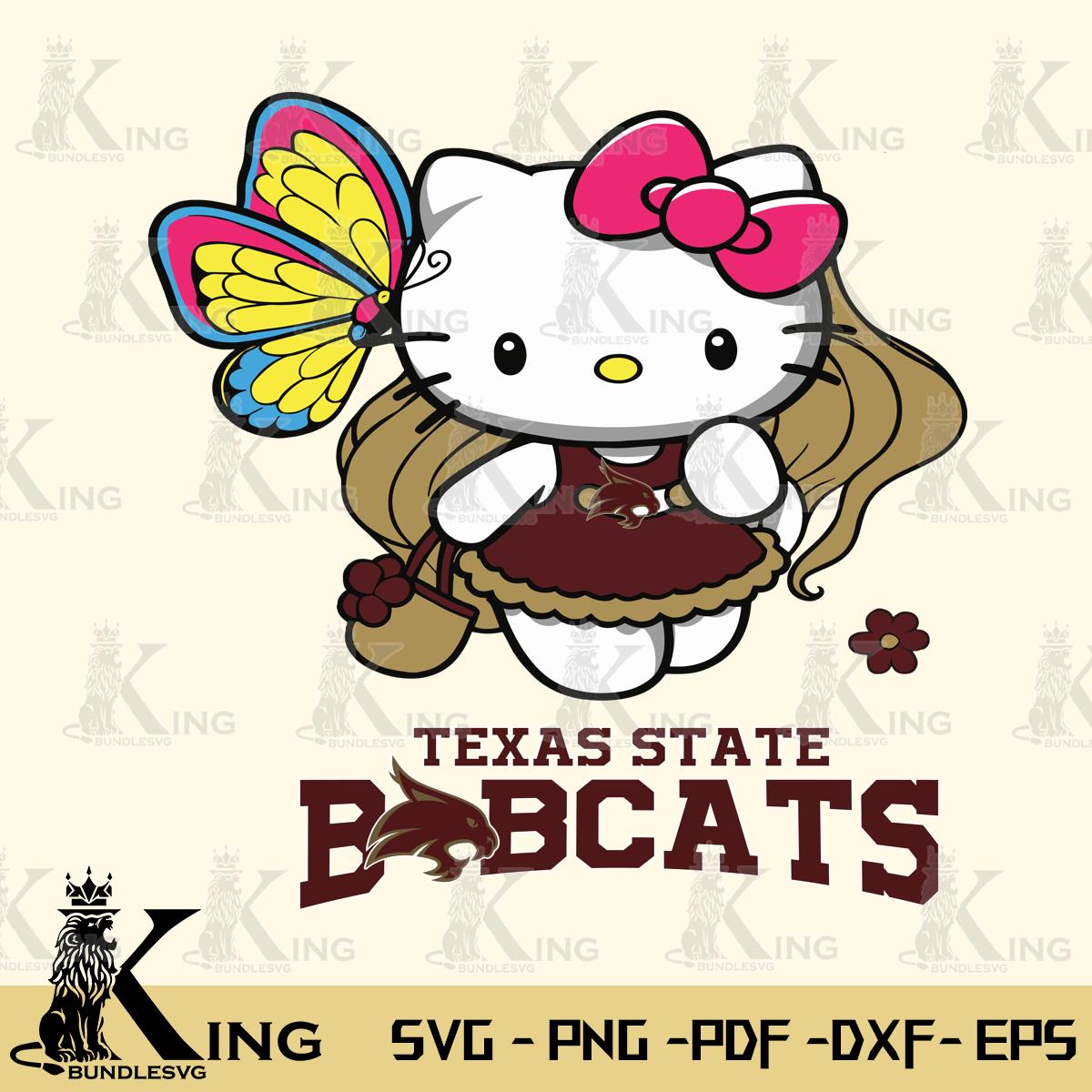 Texas State Bobcats Kitty Cartoon Svg Eps Dxf Png File, Digital Download