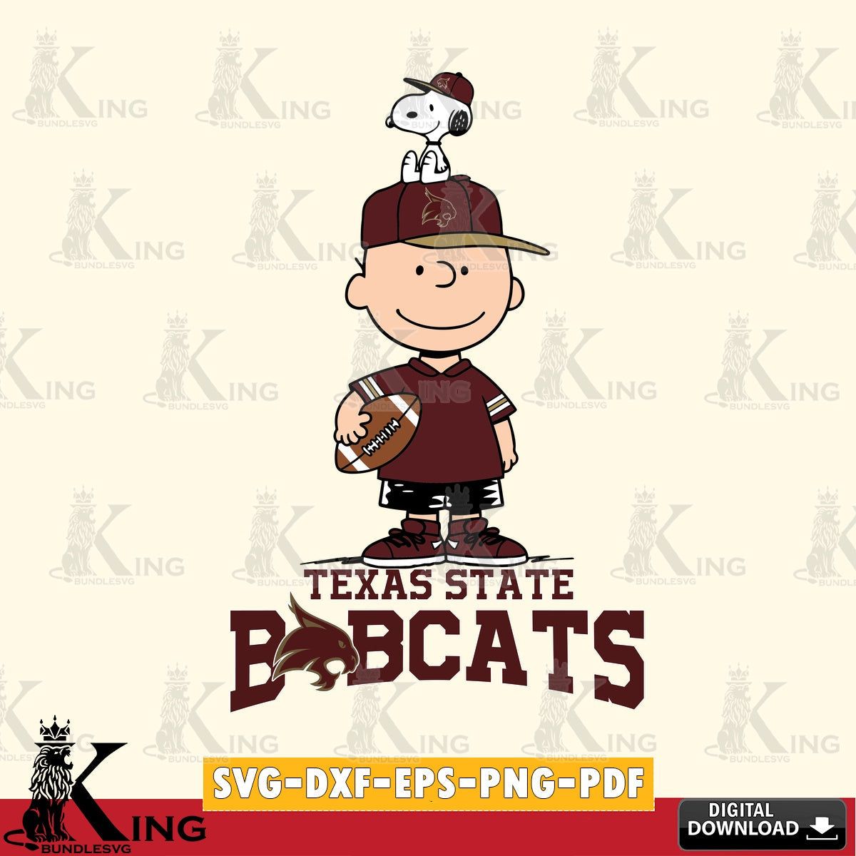Texas State Bobcats Peanuts Football Rugby SVG, Cricut, Cut file , Digital Download , Instant Download, Peanuts svg, NCAA svg, Football svg, Sport svg