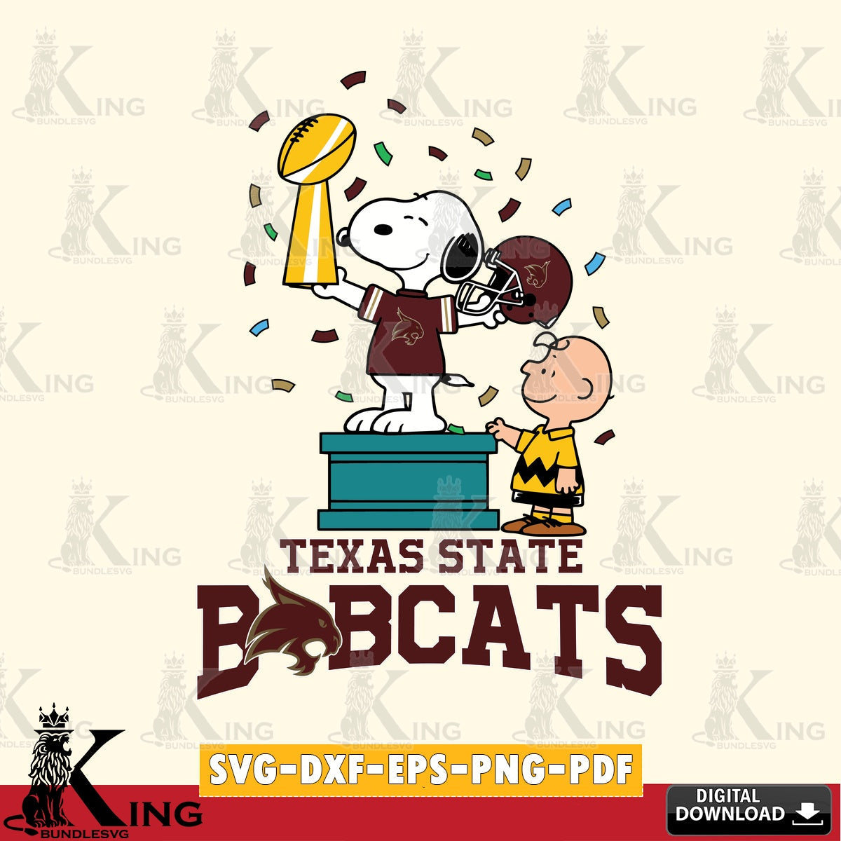 Texas State Bobcats Peanuts Winner SVG, Cricut, Cut file , Digital Download , Instant Download, Peanuts svg, NCAA svg, Football svg, Sport svg