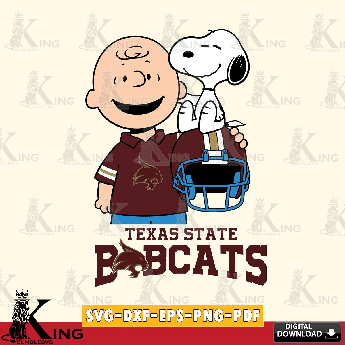 Texas State Bobcats Snoopy On Helmet SVG, Cricut, Cut file , Digital Download , Instant Download, Peanuts svg, NCAA svg, Football svg, Sport svg