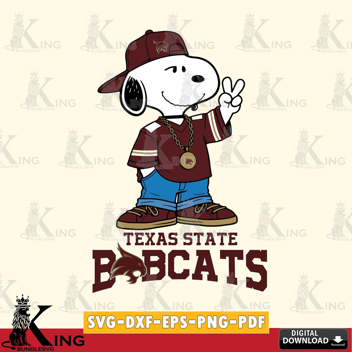 Texas State Bobcats Snoopy Say hi SVG, Cricut, Cut file , Digital Download , Instant Download, Peanuts svg, NCAA svg, Football svg, Sport svg