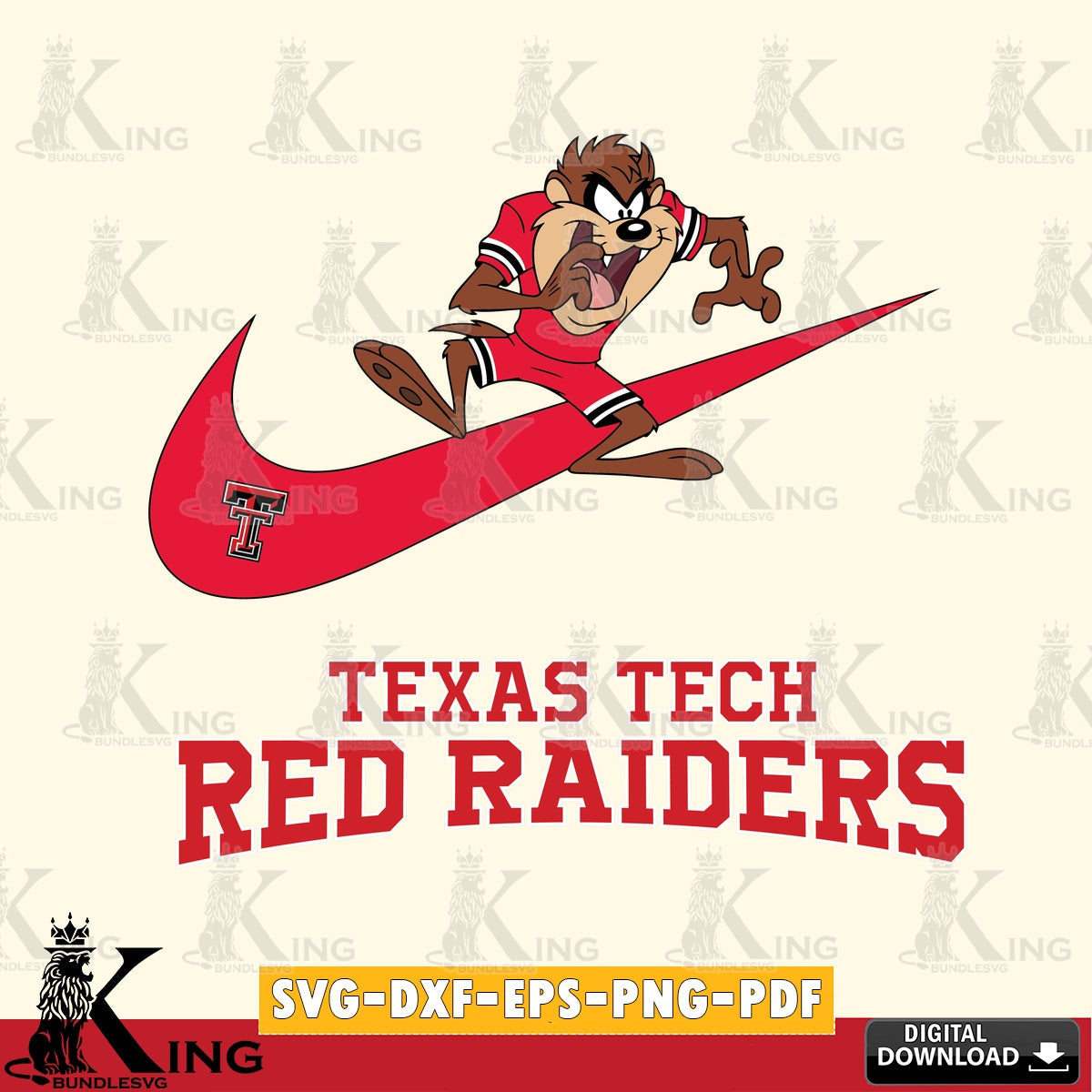 Texas Tech Red Raiders Taz Football Nike SVG file, Cut file , Digital Download , Instant Download, Taz svg, NCAA svg