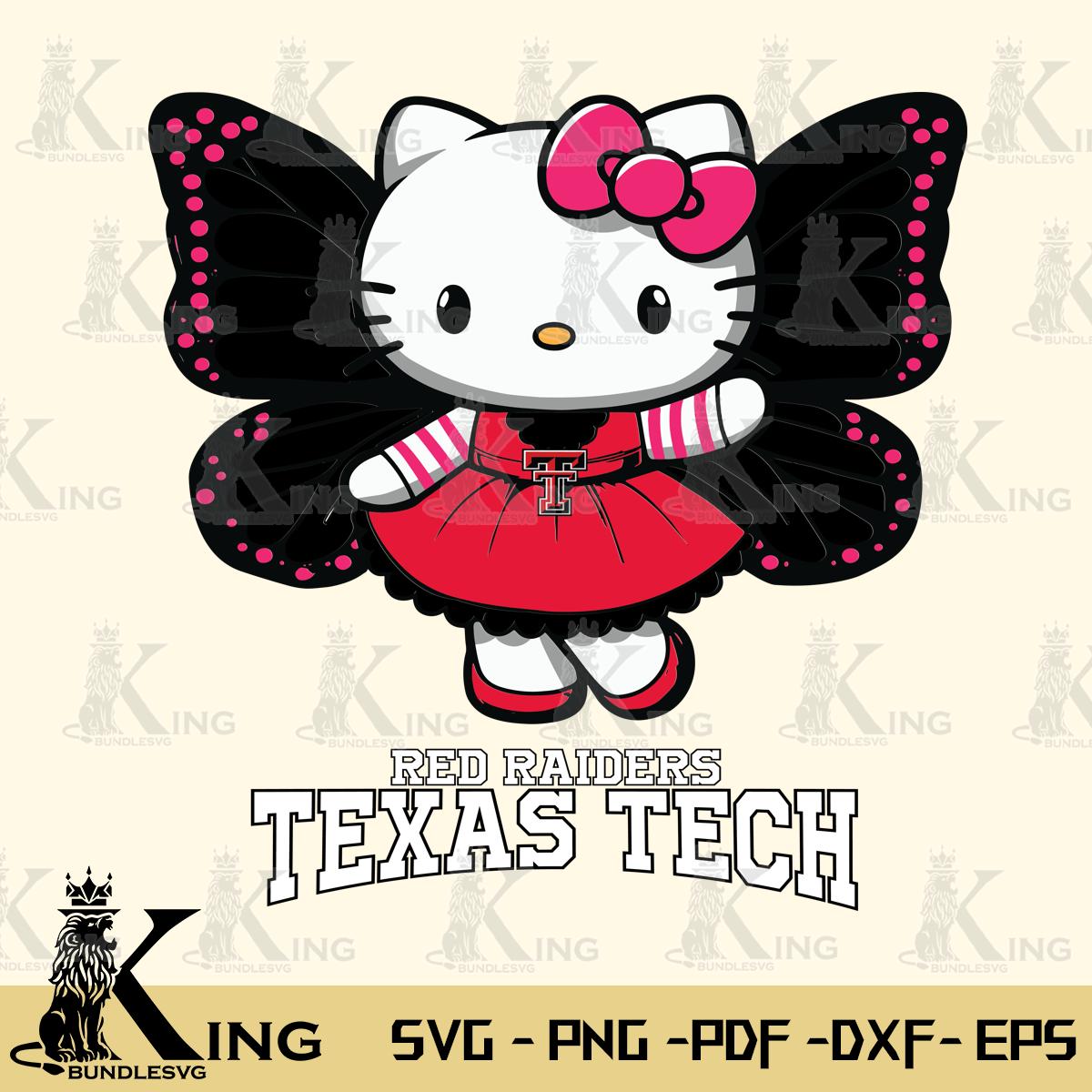 Texas Tech Red Raiders Whimsical Kitty Wings Svg Eps Dxf Png File, Digital Download