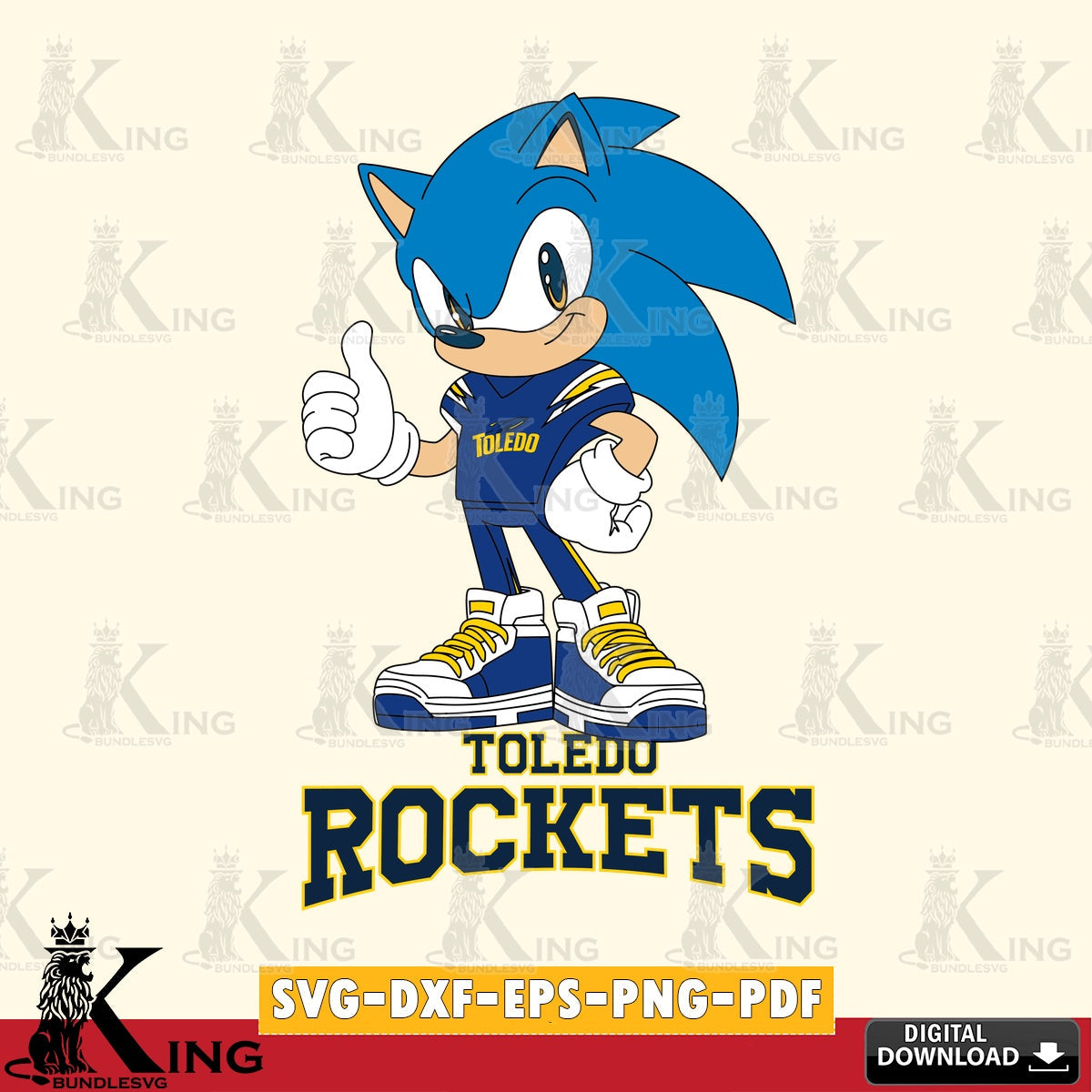 Toledo Rockets Sonic Like Football SVG file, Vector , Digital Download , PDF File , Instant Download