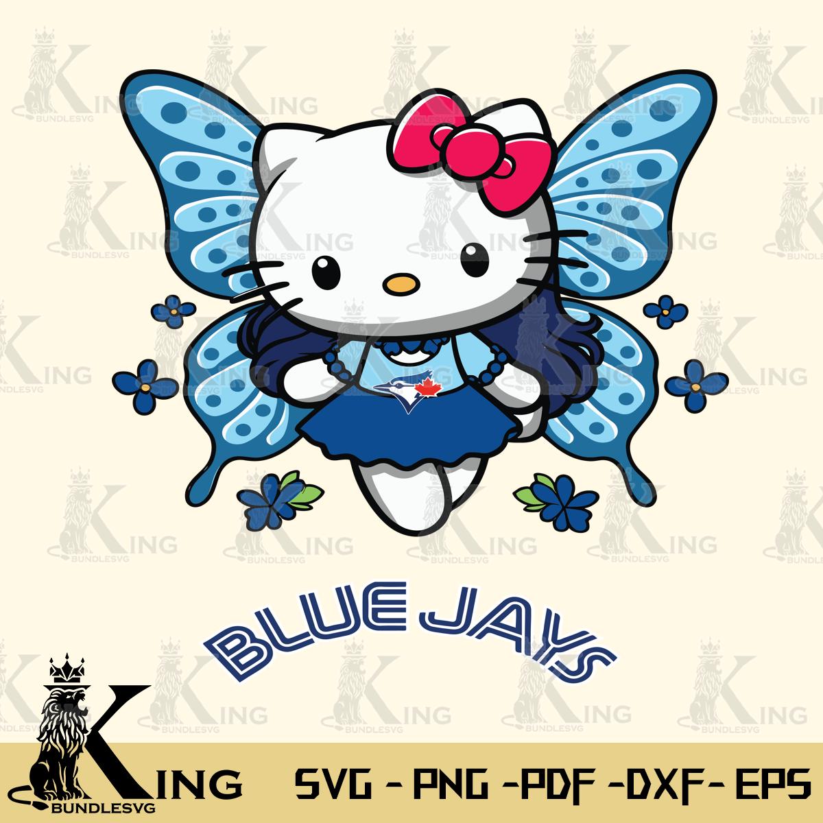 Toronto Blue Jays Butterfly Kitty Charm Svg Eps Dxf Png File, Digital Download