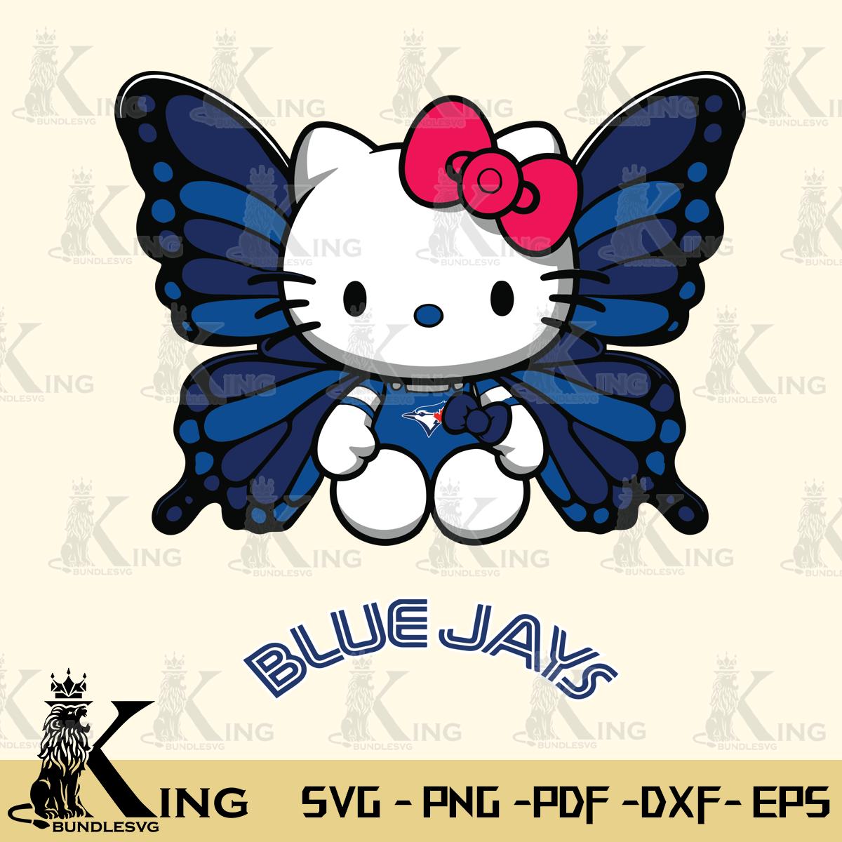 Toronto Blue Jays Butterfly Kitty Delight Svg Eps Dxf Png File, Digital Download
