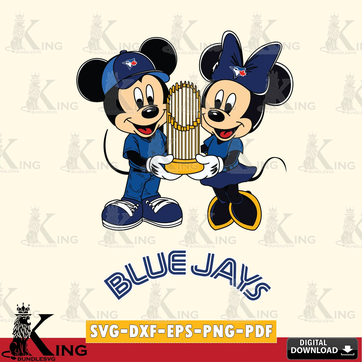 Toronto Blue Jays Mickey Minnie Mouse Champions SVG file , For Cricut, File cut , Digital Download , PDF File, Cut Files