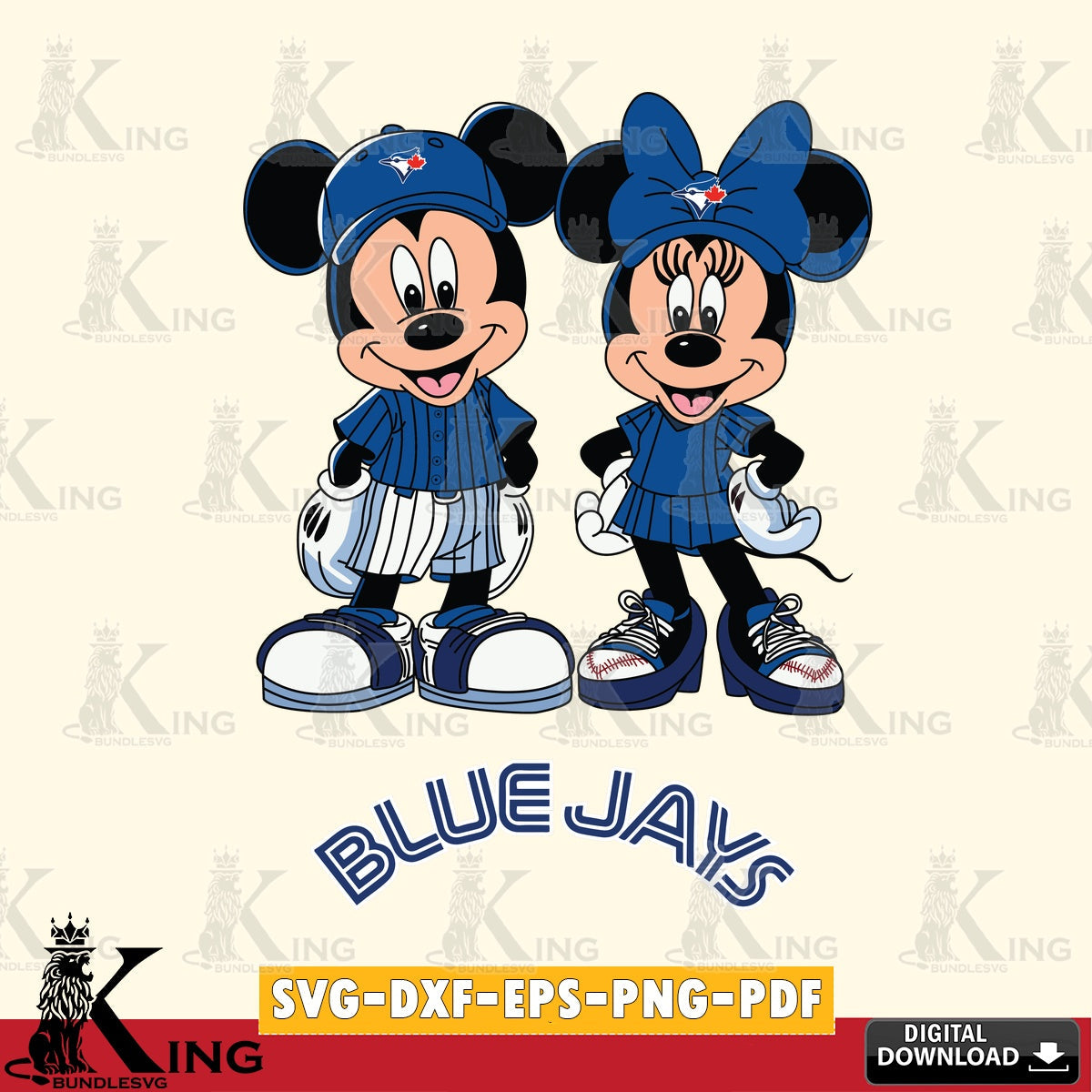Toronto Blue Jays Mickey Minnie Mouse Fan SVG file , For Cricut, File cut , Digital Download , PDF File, Cut Files