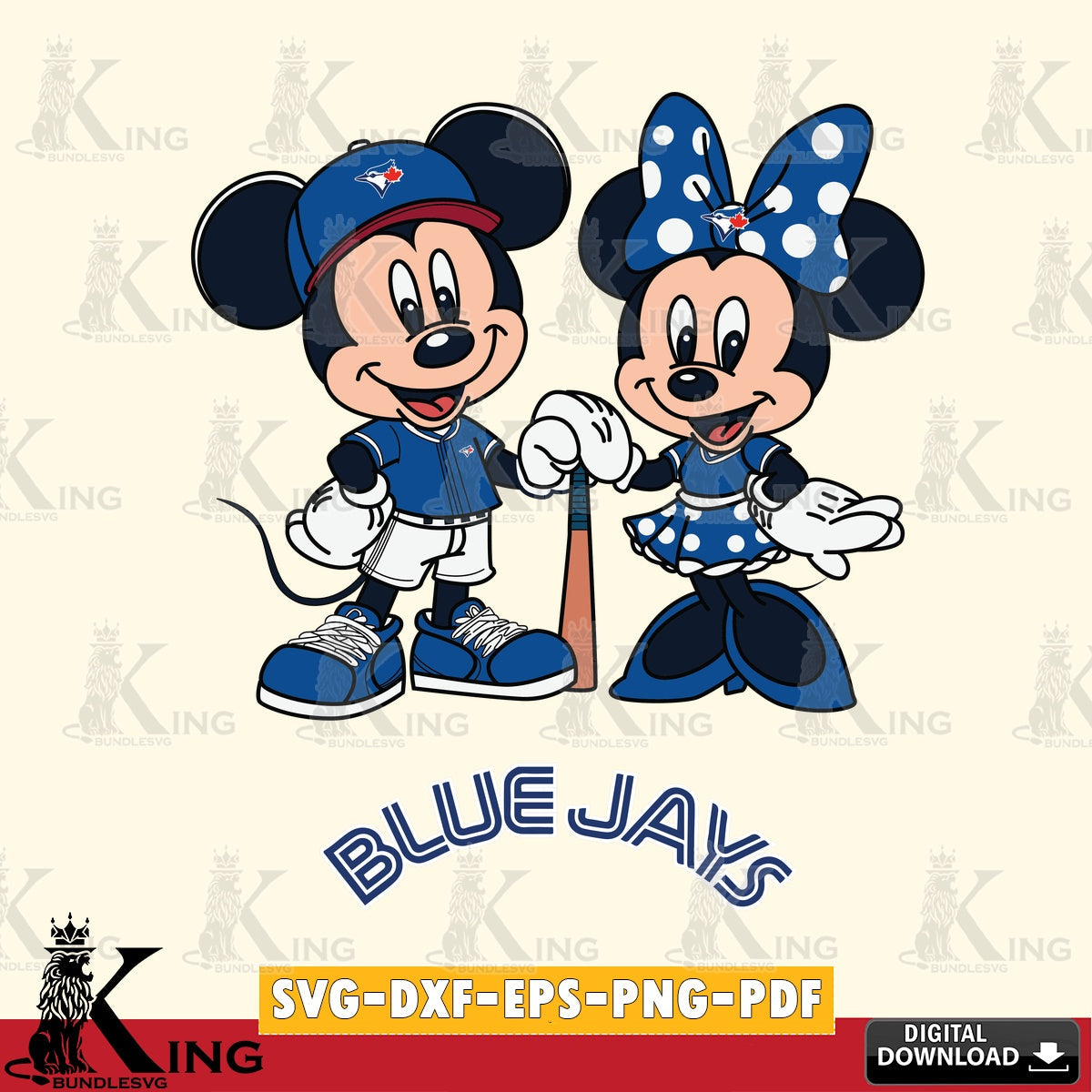 Toronto Blue Jays Mickey Minnie Mouse Sport SVG file , For Cricut, File cut , Digital Download , PDF File, Cut Files