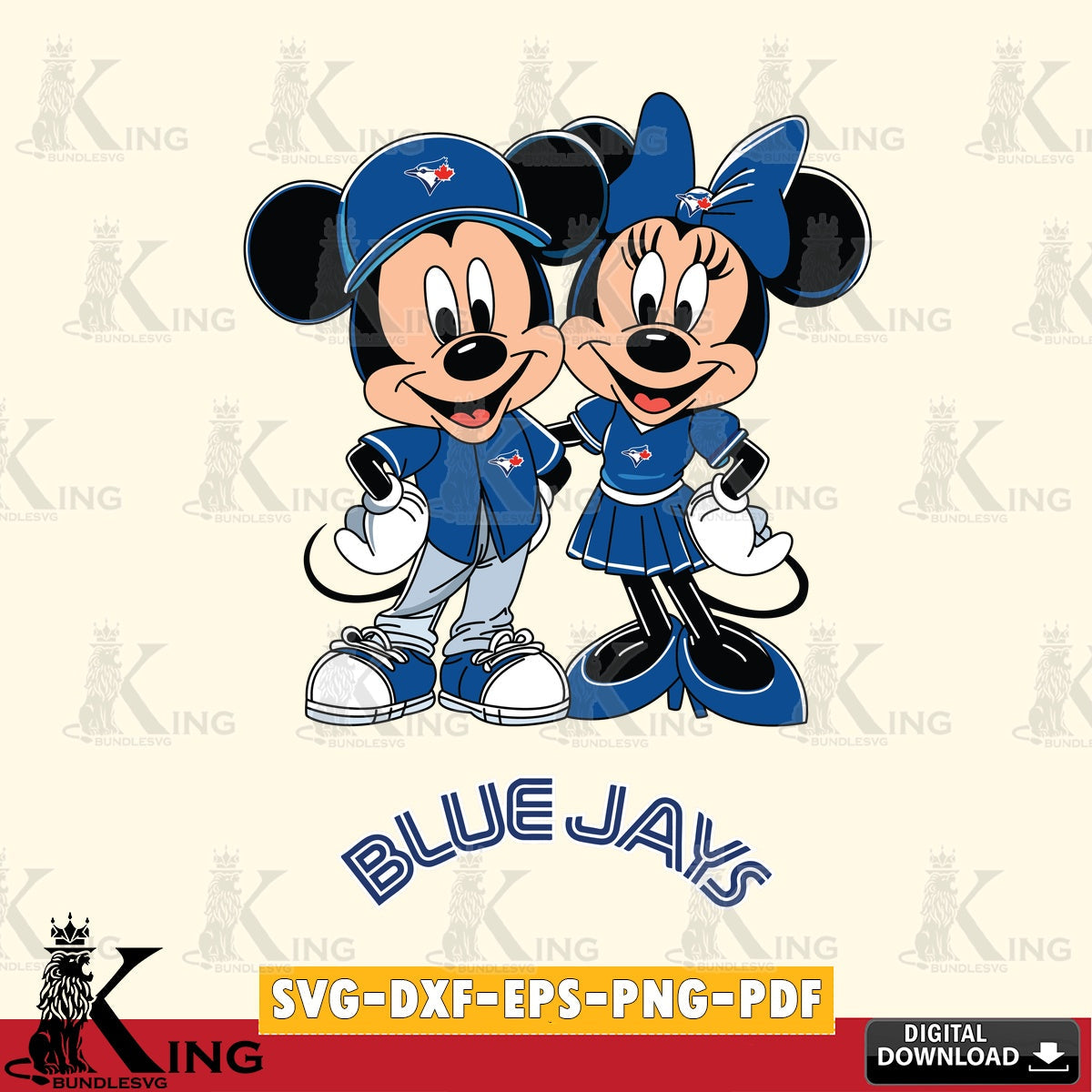 Toronto Blue Jays Mickey Minnie Mouse smile SVG file , For Cricut, File cut , Digital Download , PDF File, Cut Files