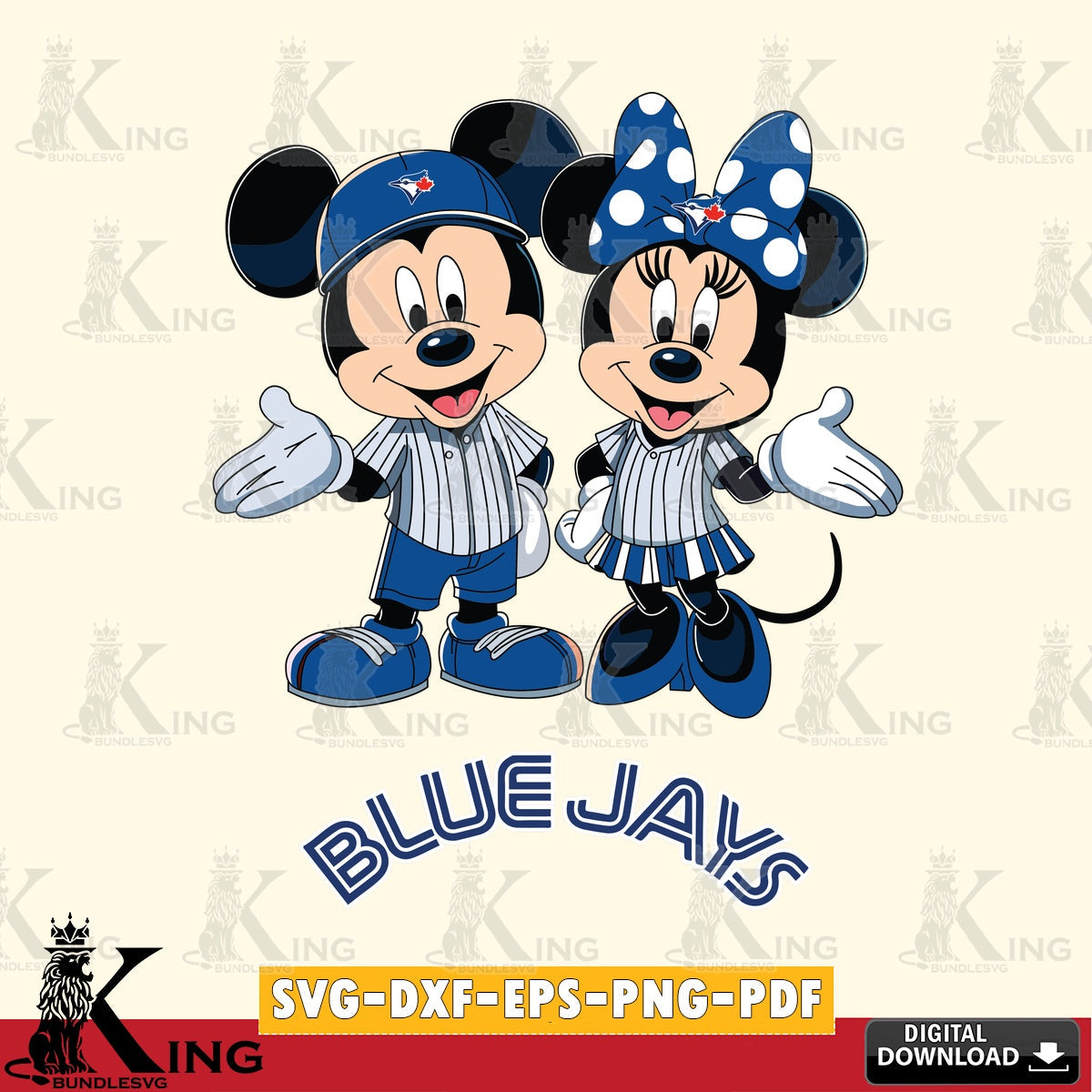 Toronto Blue Jays Mickey Minnie couple SVG file , For Cricut, File cut , Digital Download , PDF File, Cut Files