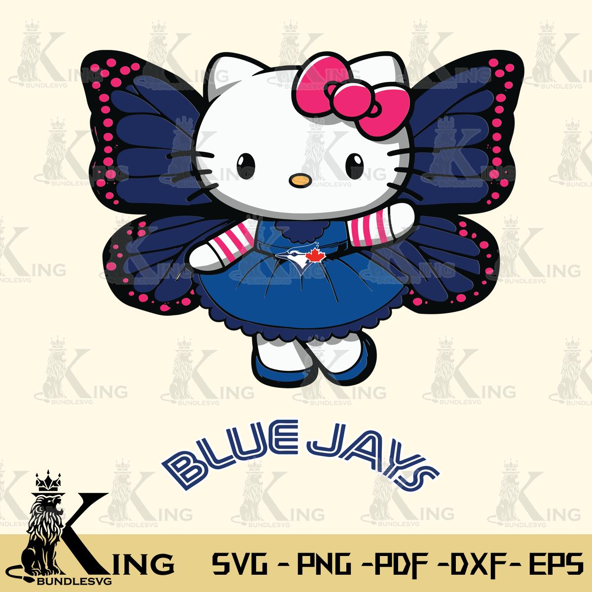 Toronto Blue Jays Whimsical Kitty Wings Svg Eps Dxf Png File, Digital Download