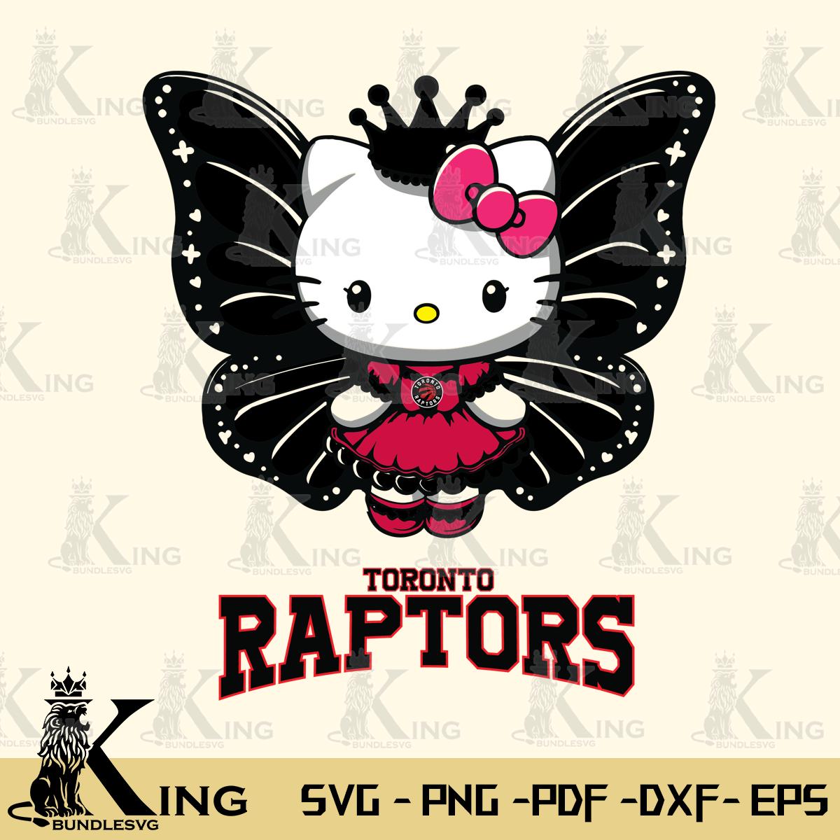 Toronto Raptors Kitty Wings & Flowers Svg Eps Dxf Png File, Digital Download