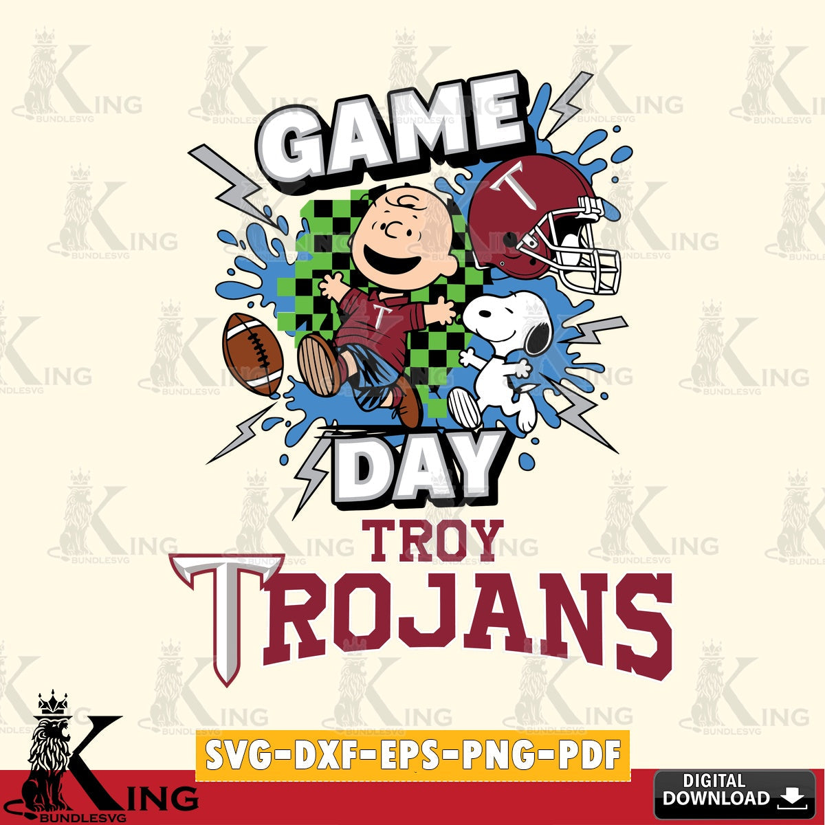 Troy Trojans Game Day Peanuts SVG, Cricut, Cut file , Digital Download , Instant Download, Peanuts svg, NCAA svg, Football svg, Sport svg