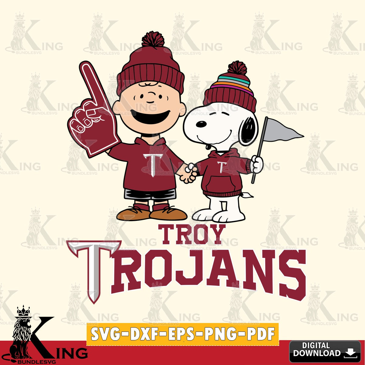 Troy Trojans Peanuts Fan Gear SVG, Cricut, Cut file , Digital Download , Instant Download, Peanuts svg, NCAA svg, Football svg, Sport svg