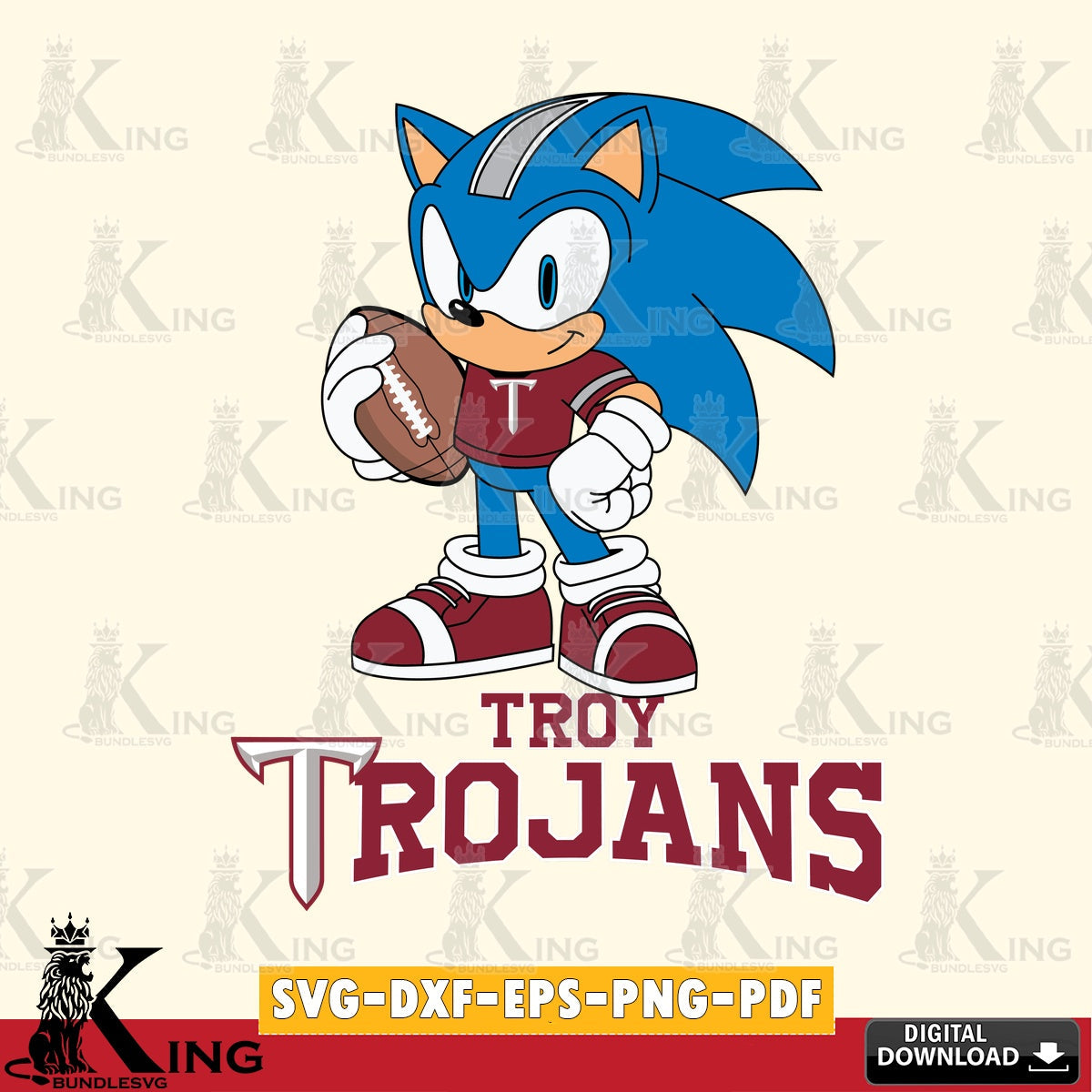 Troy Trojans Sonic Game Day Ready SVG file, Vector , Digital Download , PDF File , Instant Download