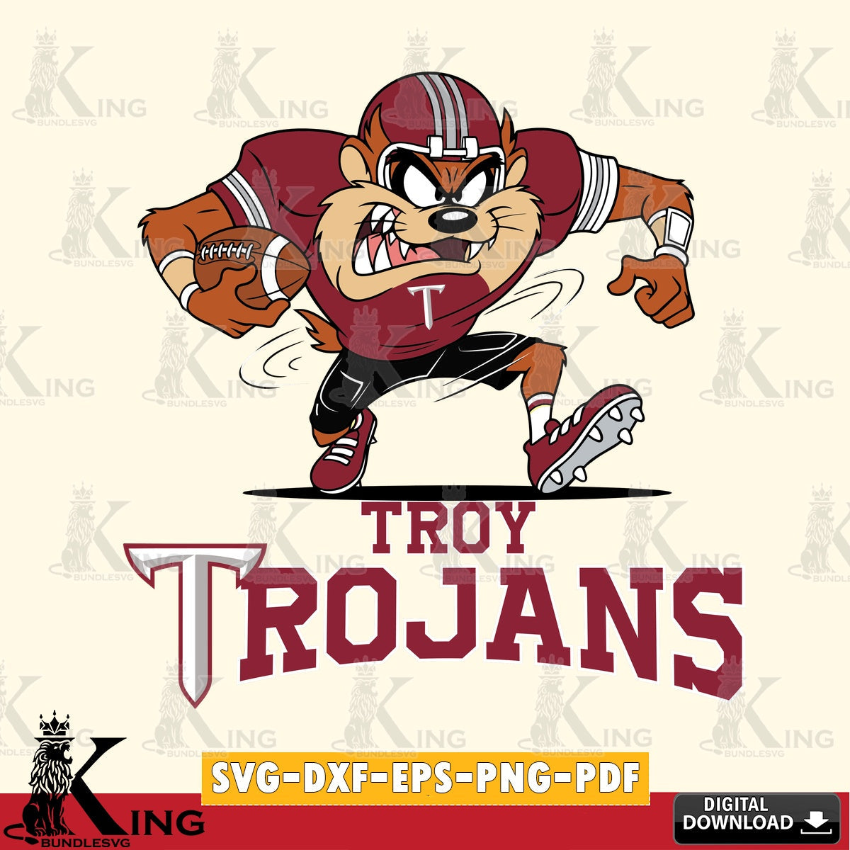 Troy Trojans Taz Football Helmet SVG file, Cut file , Digital Download , Instant Download, Taz svg, NCAA svg