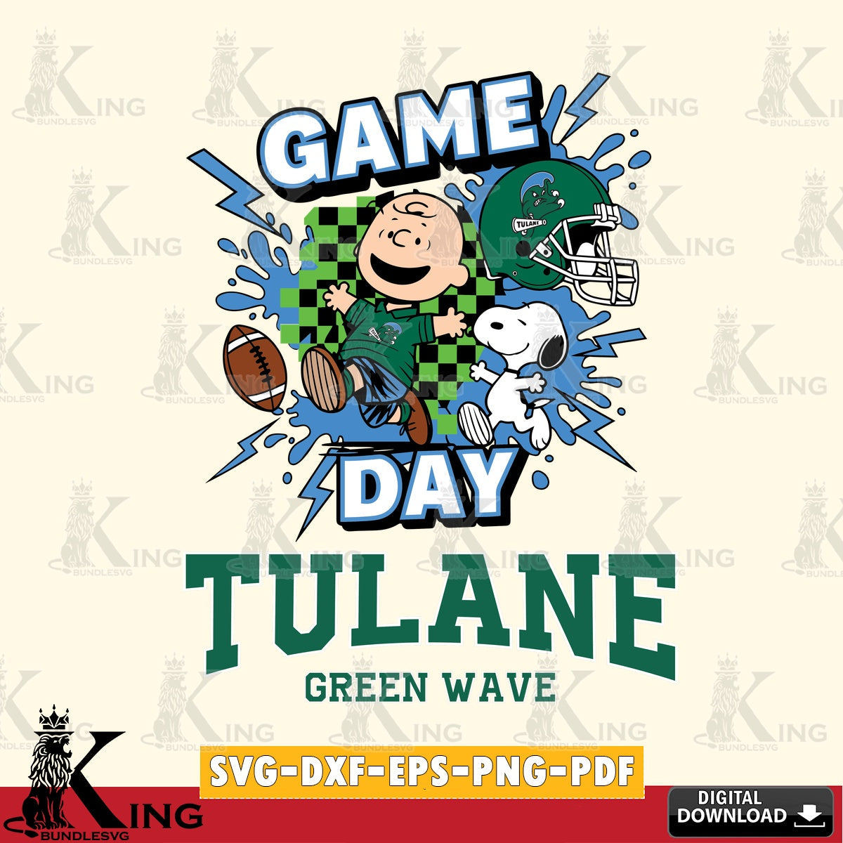 Tulane Green Wave Game Day Peanuts SVG, Cricut, Cut file , Digital Download , Instant Download, Peanuts svg, NCAA svg, Football svg, Sport svg