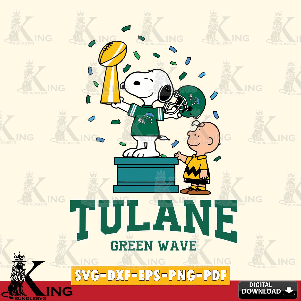Tulane Green Wave Peanuts Winner SVG, Cricut, Cut file , Digital Download , Instant Download, Peanuts svg, NCAA svg, Football svg, Sport svg