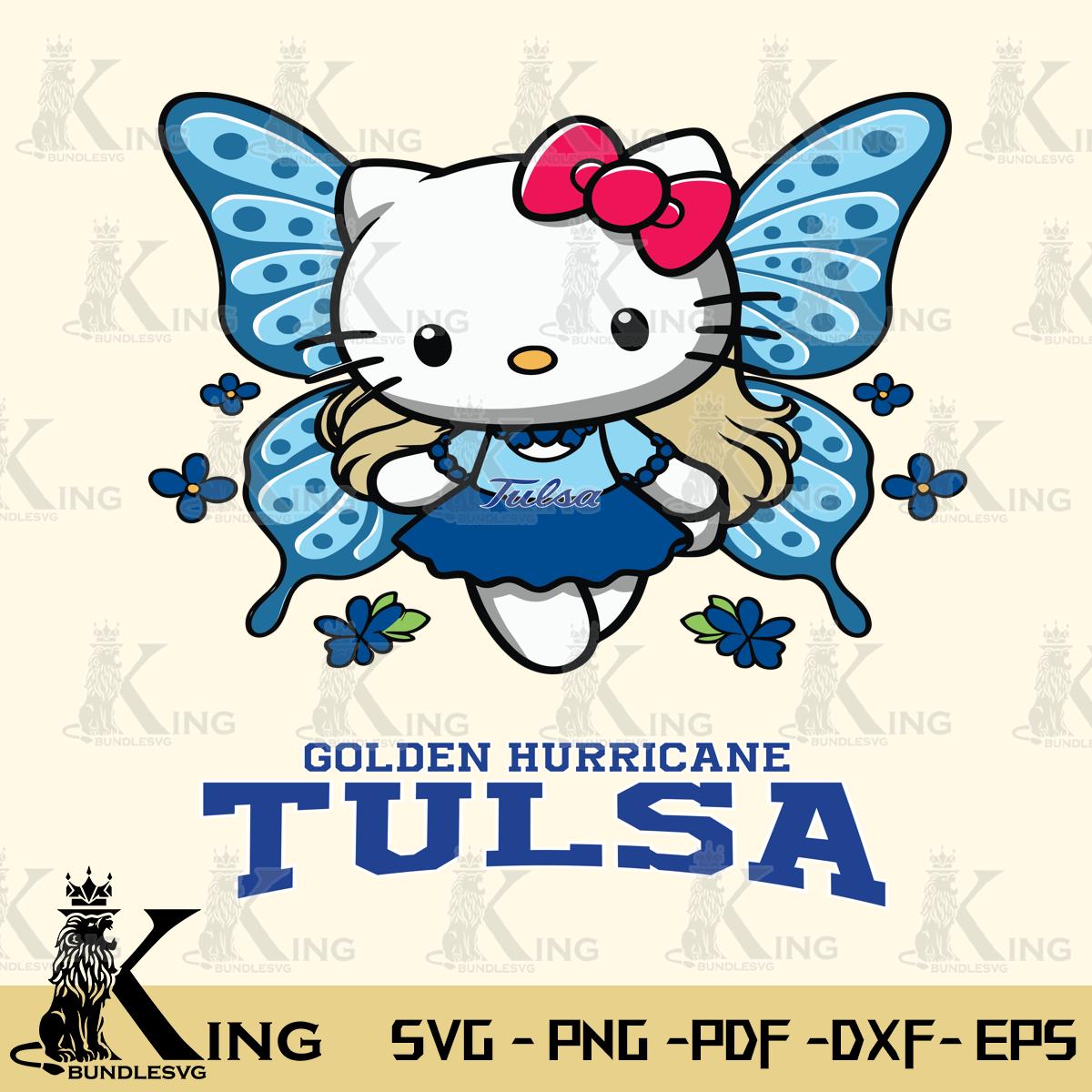 Tulsa Golden Hurricane Butterfly Kitty Charm Svg Eps Dxf Png File, Digital Download