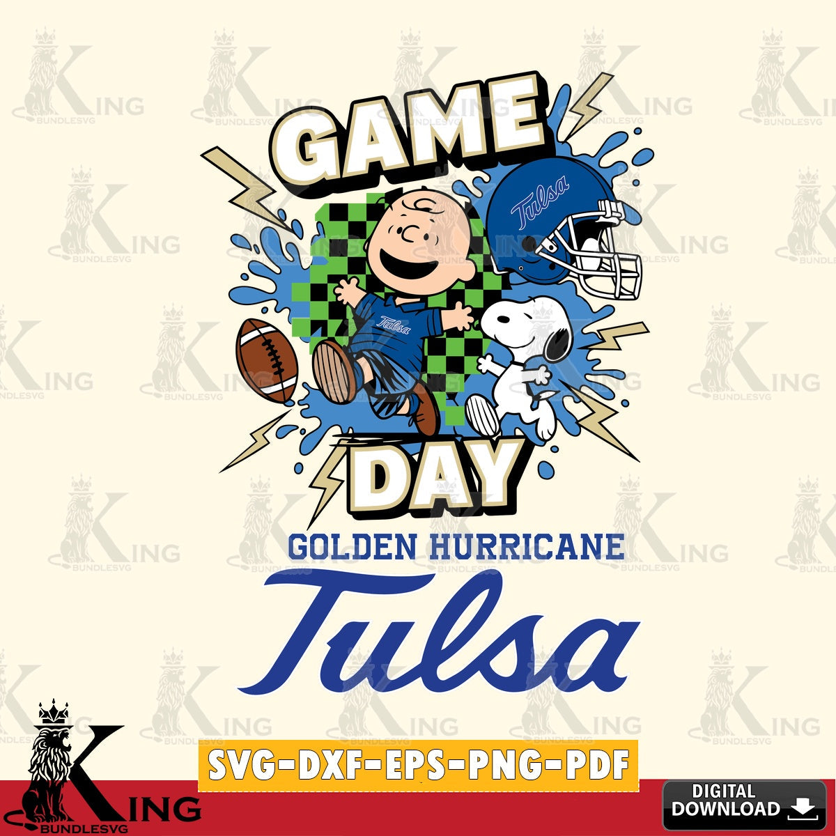 Tulsa Golden Hurricane Game Day Peanuts SVG, Cricut, Cut file , Digital Download , Instant Download, Peanuts svg, NCAA svg, Football svg, Sport svg