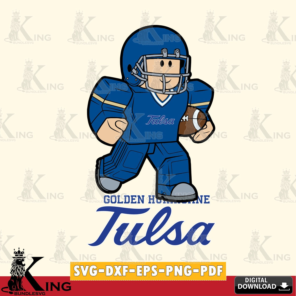Tulsa Golden Hurricane Roblox Player Rugby SVG file , NCAA Cricut, File cut , Digital Download , PDF File