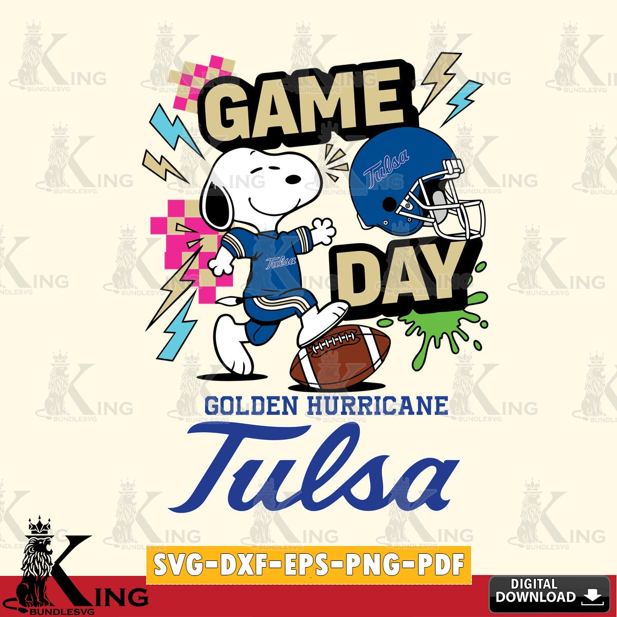 Tulsa Golden Hurricane Snoopy Game day SVG, Cricut, Cut file , Digital Download , Instant Download, Peanuts svg, NCAA svg, Football svg, Sport svg