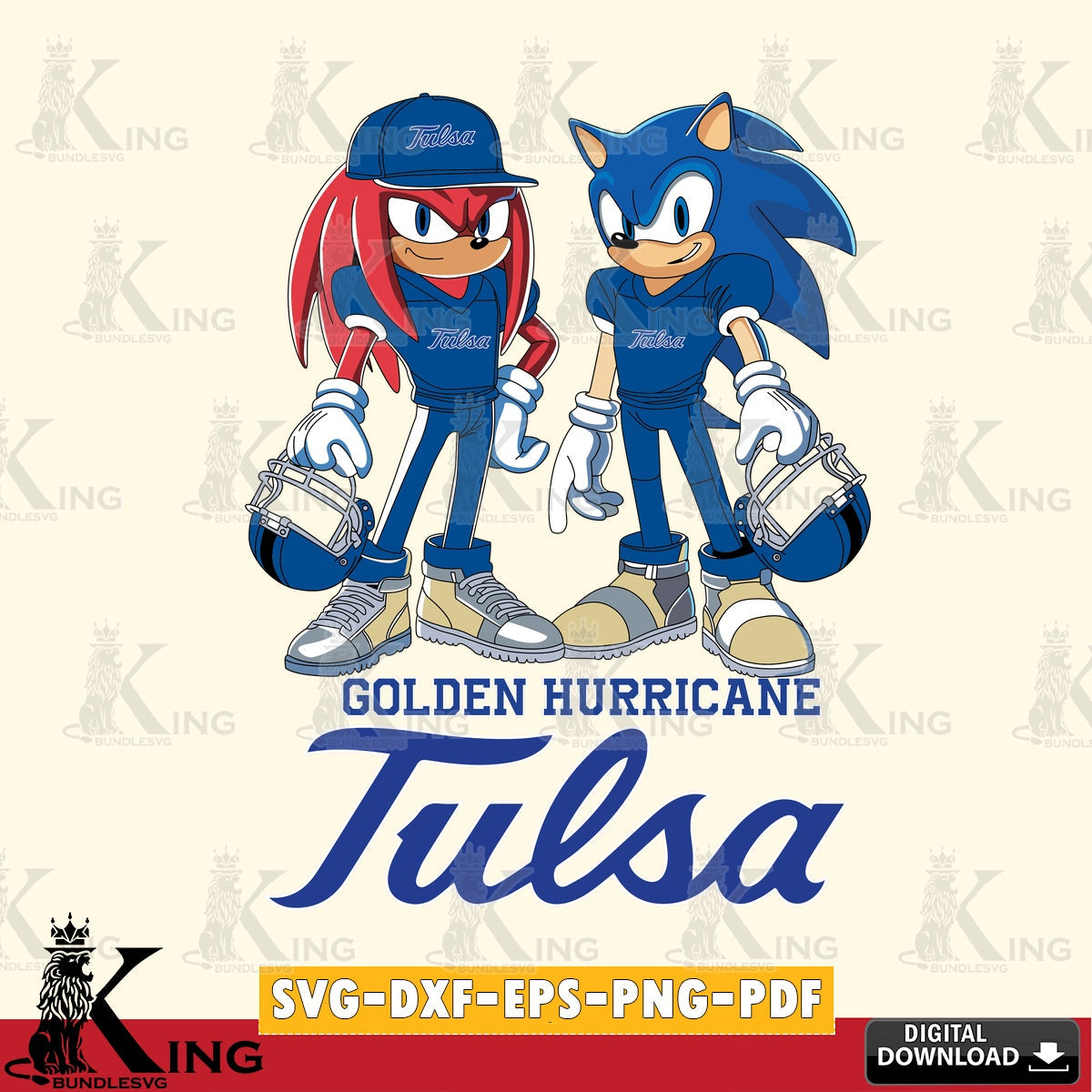 Tulsa Golden Hurricane Sonic And Knuckles Player Football SVG file, Vector , Digital Download , PDF File , Instant Download