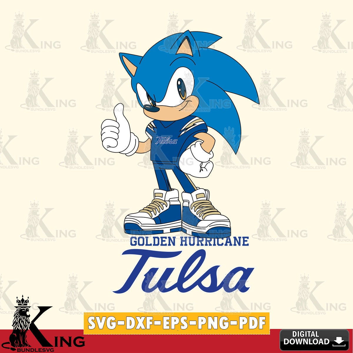 Tulsa Golden Hurricane Sonic Like Football SVG file, Vector , Digital Download , PDF File , Instant Download