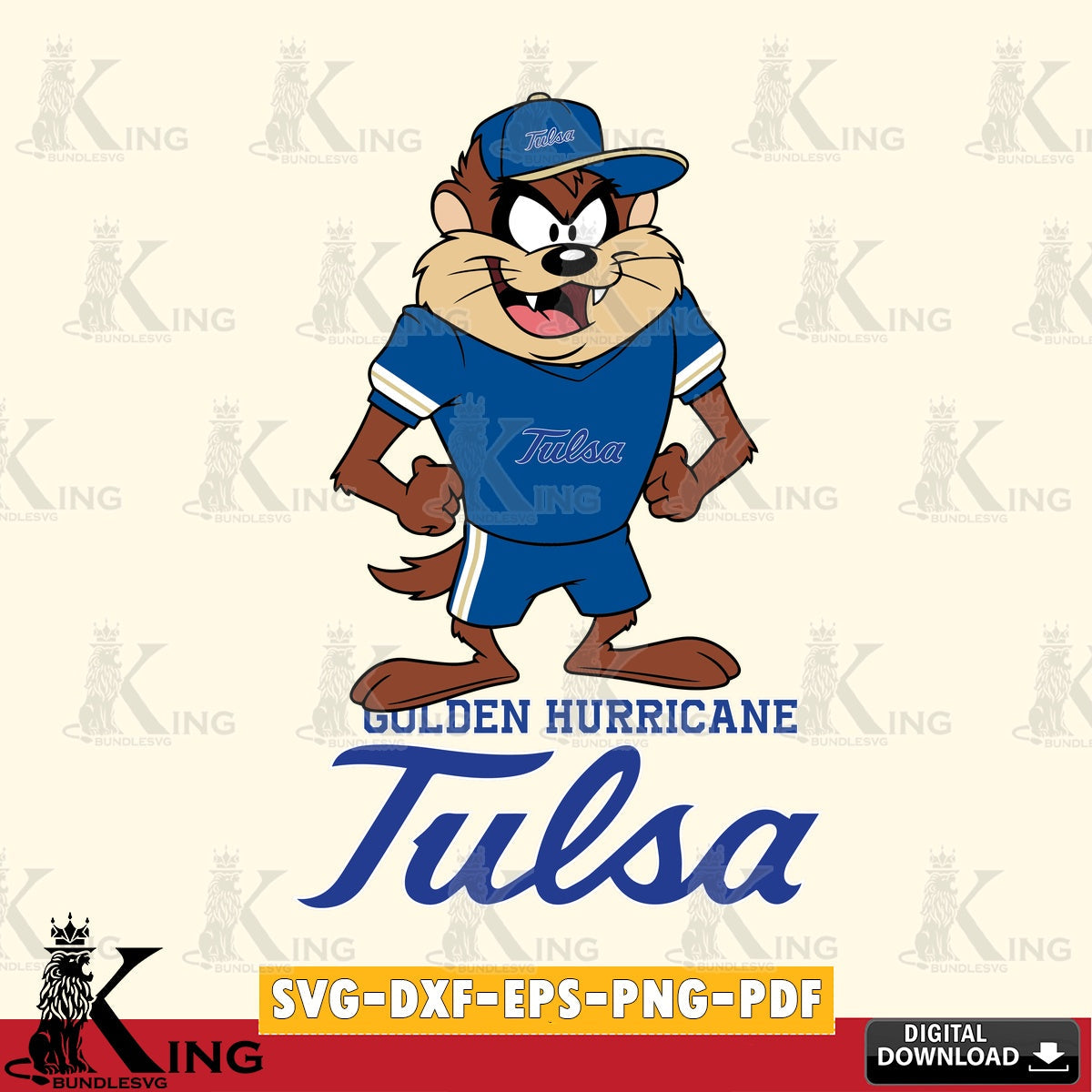 Tulsa Golden Hurricane Taz Standing Pose SVG file, Cut file , Digital Download , Instant Download, Taz svg, NCAA svg
