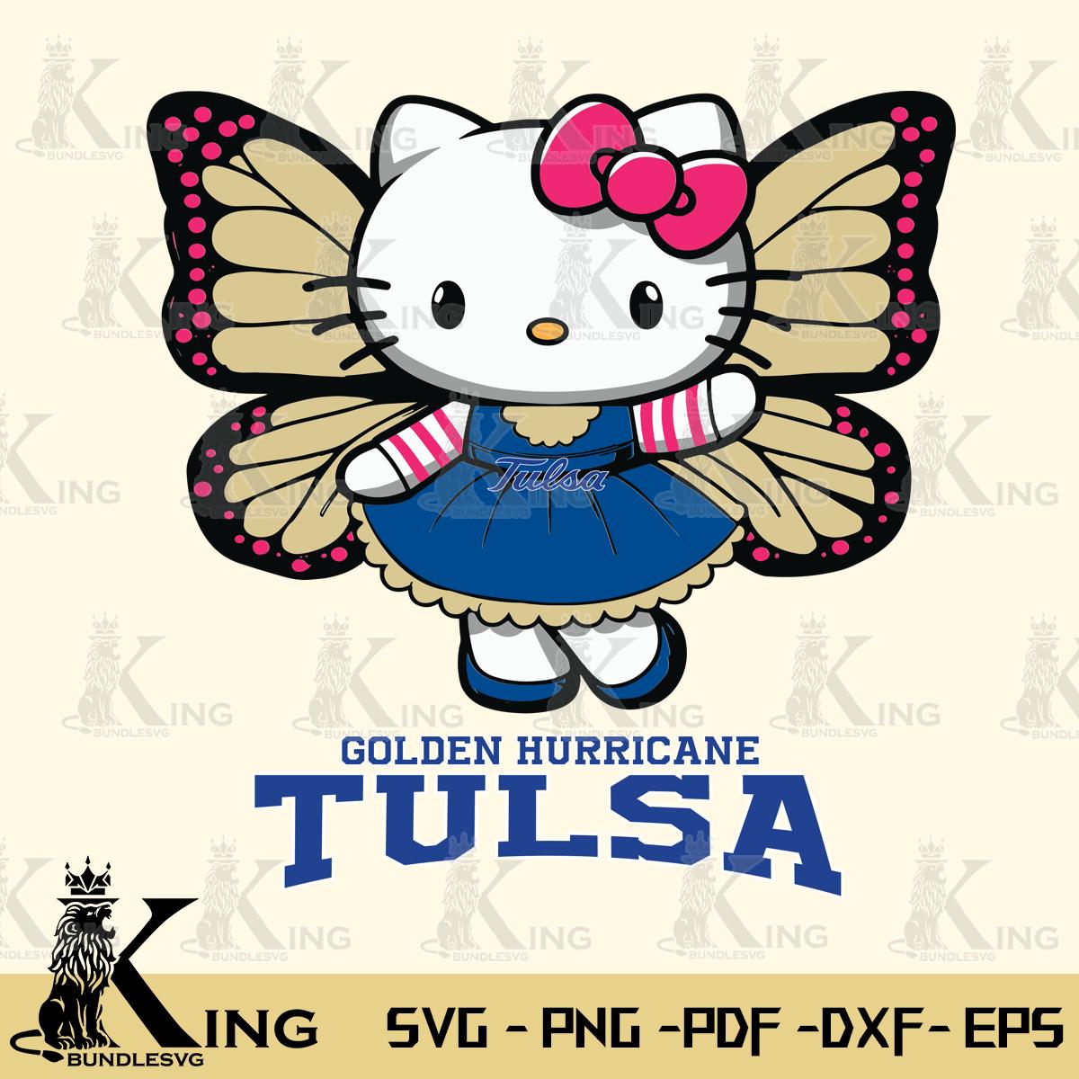 Tulsa Golden Hurricane Whimsical Kitty Wings Svg Eps Dxf Png File, Digital Download