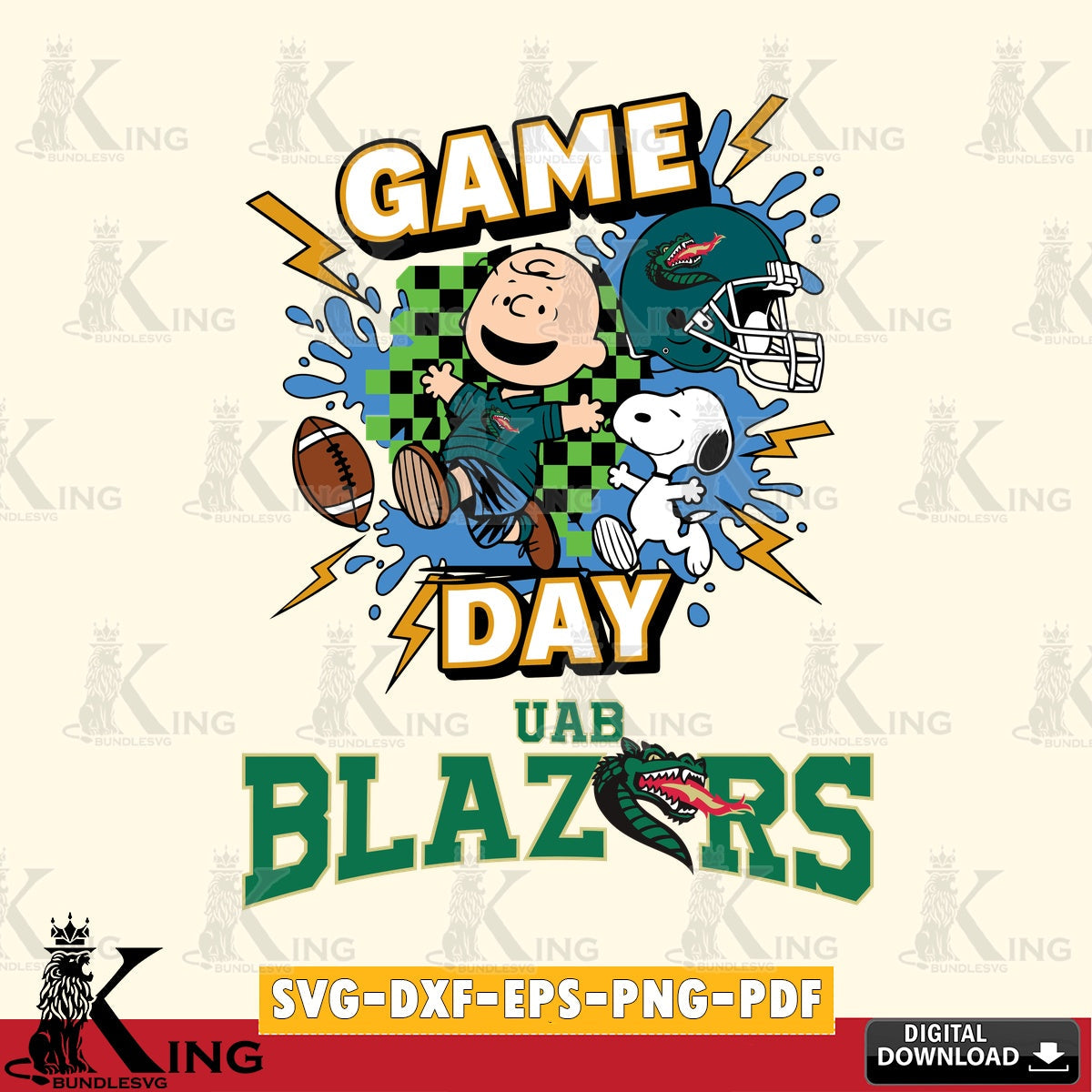 UAB Blazers Game Day Peanuts SVG, Cricut, Cut file , Digital Download , Instant Download, Peanuts svg, NCAA svg, Football svg, Sport svg