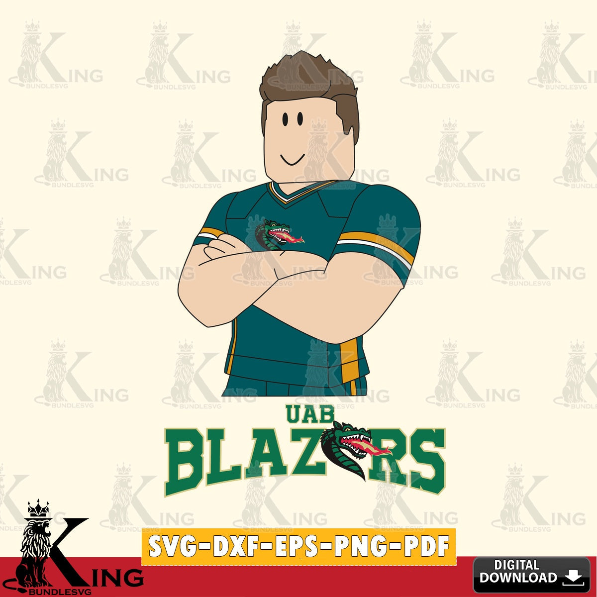 UAB Blazers Roblox Football SVG file , NCAA Cricut, File cut , Digital Download , PDF File