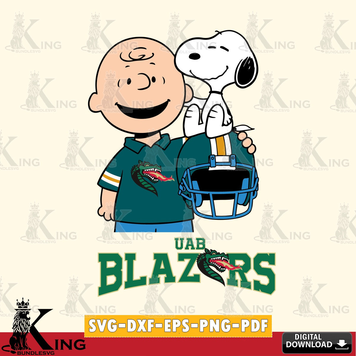 UAB Blazers Snoopy On Helmet SVG, Cricut, Cut file , Digital Download , Instant Download, Peanuts svg, NCAA svg, Football svg, Sport svg