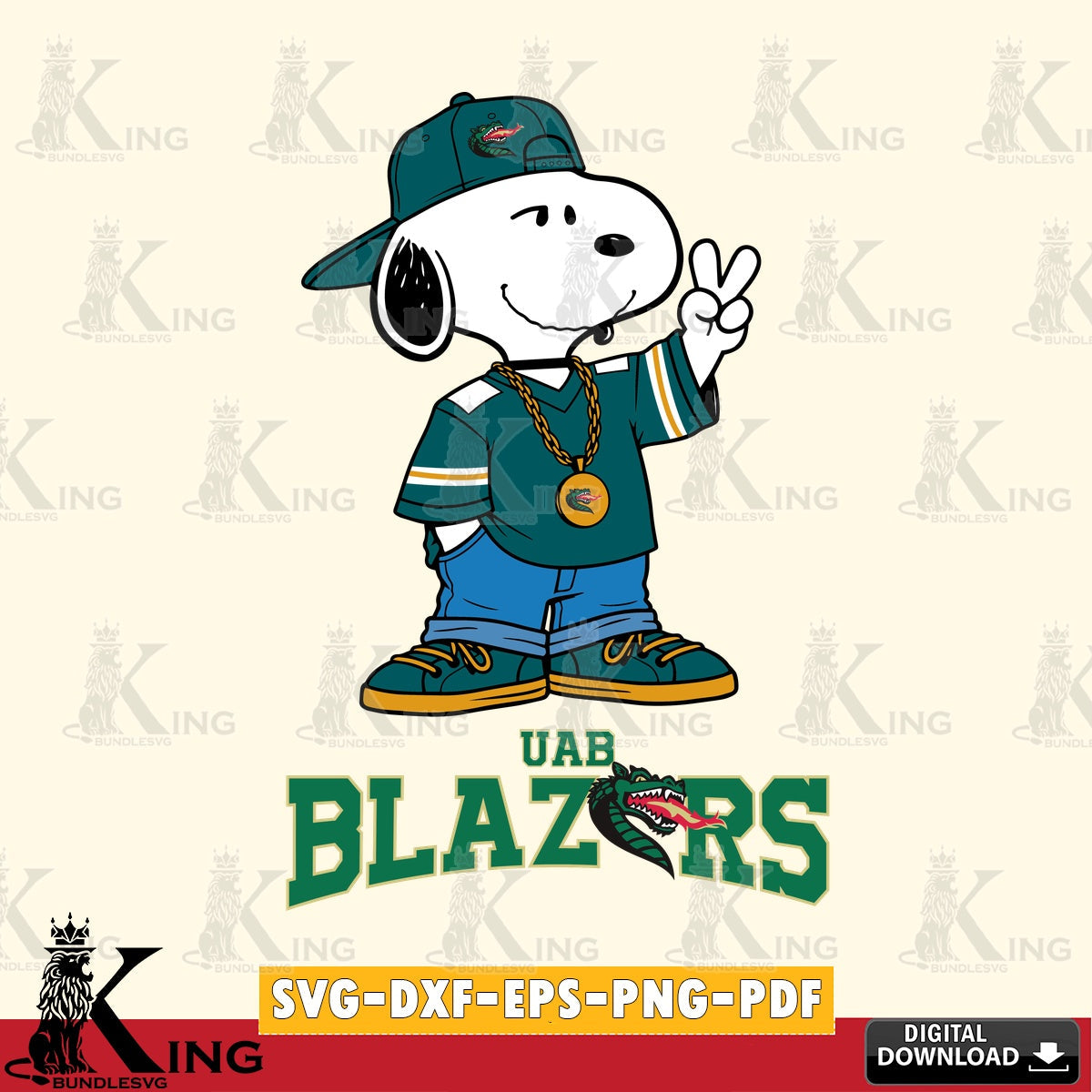 UAB Blazers Snoopy Say hi SVG, Cricut, Cut file , Digital Download , Instant Download, Peanuts svg, NCAA svg, Football svg, Sport svg