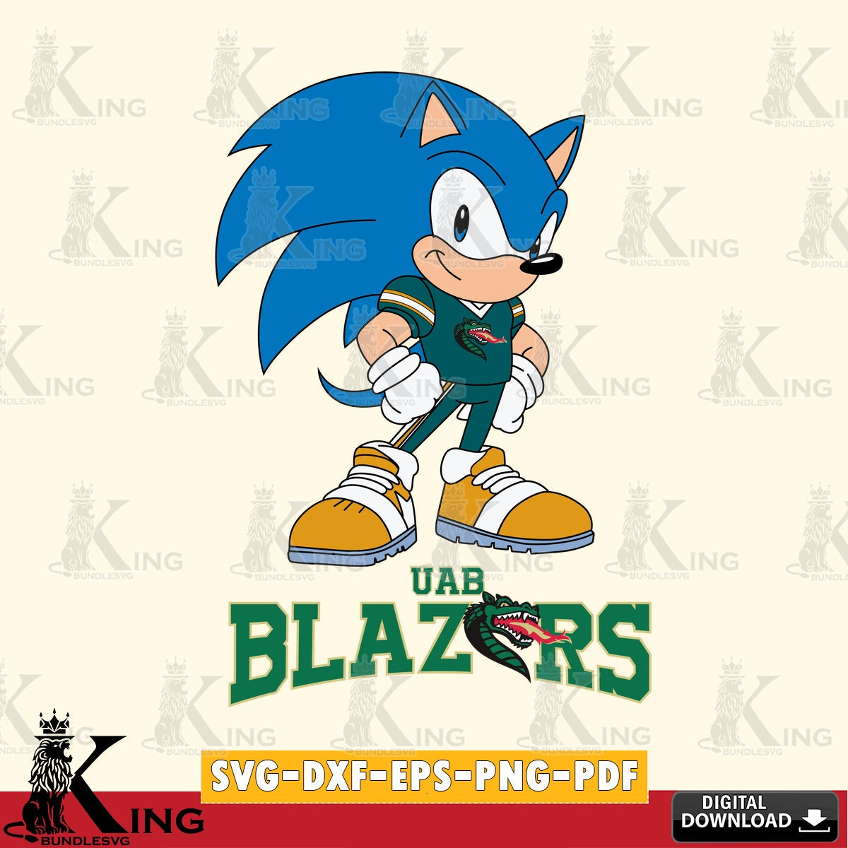 UAB Blazers Sonic Football Star Mascot SVG file, Vector , Digital Download , PDF File , Instant Download