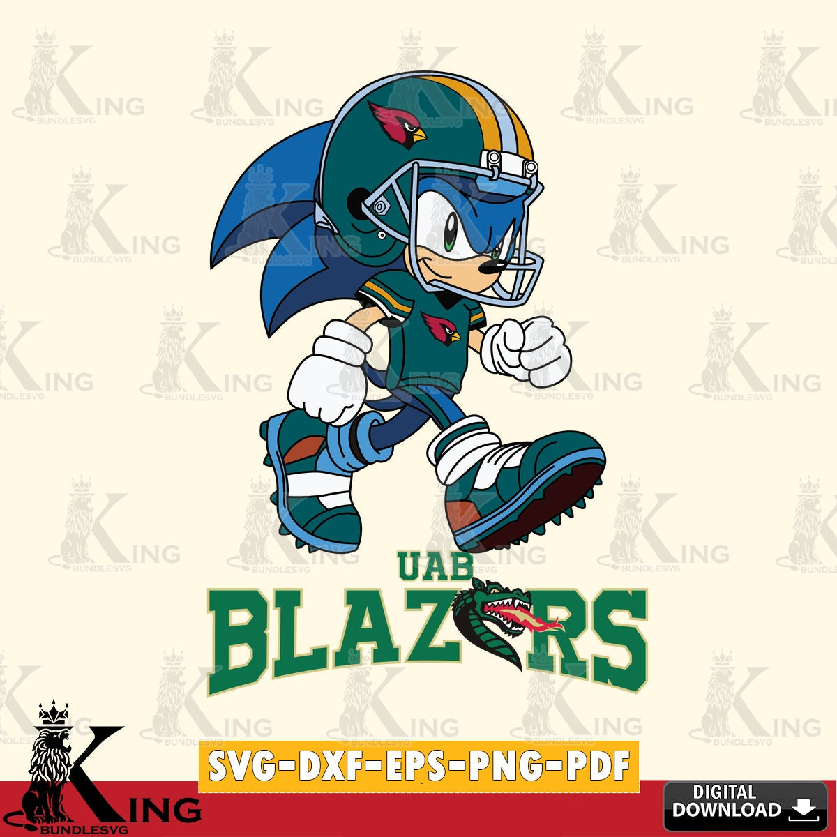 UAB Blazers Sonic Ready Football SVG file, Vector , Digital Download , PDF File , Instant Download