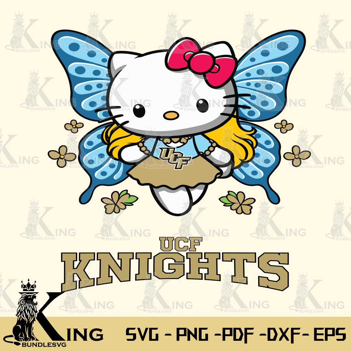 UCF Knights Butterfly Kitty Charm Svg Eps Dxf Png File, Digital Download
