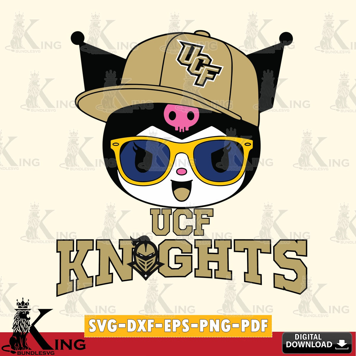 UCF Knights Kuromi Football Cool SVG file, Cricut, Cut file , Digital Download , Instant Download, Sanrio svg, Clipart