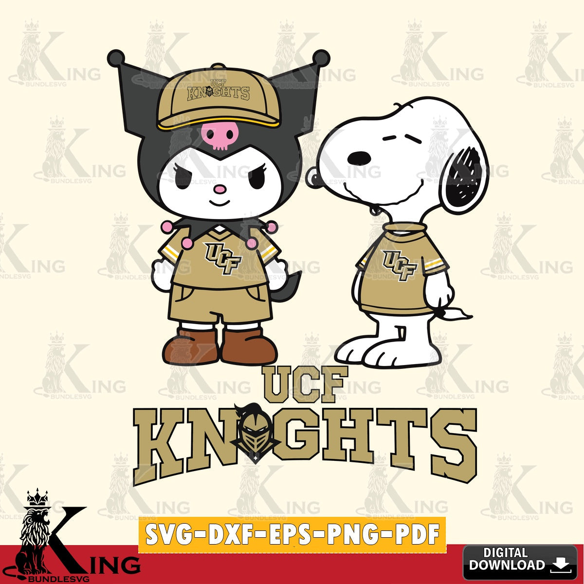 UCF Knights Kuromi Snoopy Football SVG file, Cricut, Cut file , Digital Download , Instant Download, Sanrio svg, Clipart